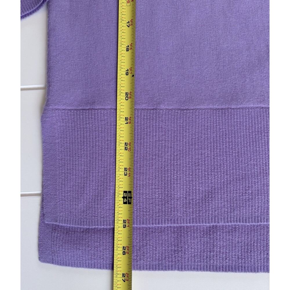 Max Studio 100% Merino Wool Lightweight Sweater Purple Dolman Sleeve Career M - Picture 13 of 13